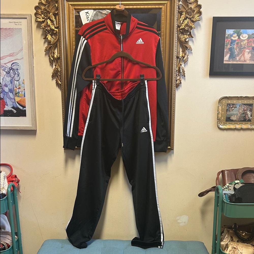 Adidas Red and Black Athletic Set